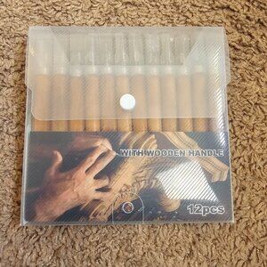 Gimars 12 Pc Wood Carving Tool Set Wooden Handles Chisel Gouge Kit w/ Case